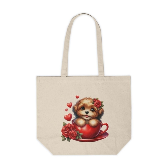 Cute Pup in a Teacup Custom Tote Bag - Picture 1 of 3